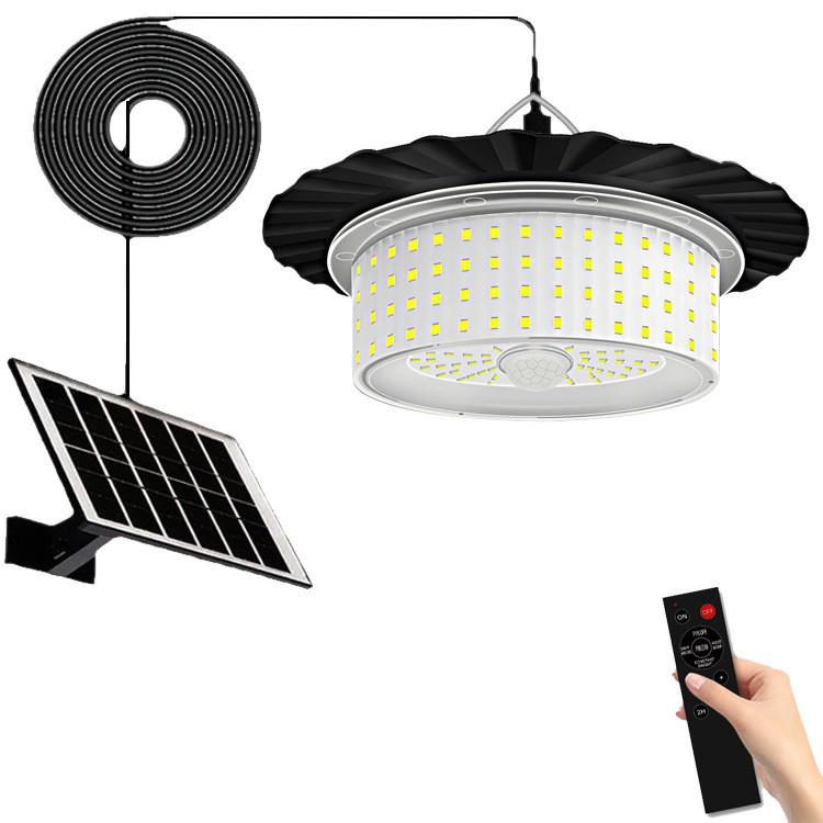 Solar-Powered LED Pendant Light for Indoor/Outdoor Use in Gazebos and Gardens
