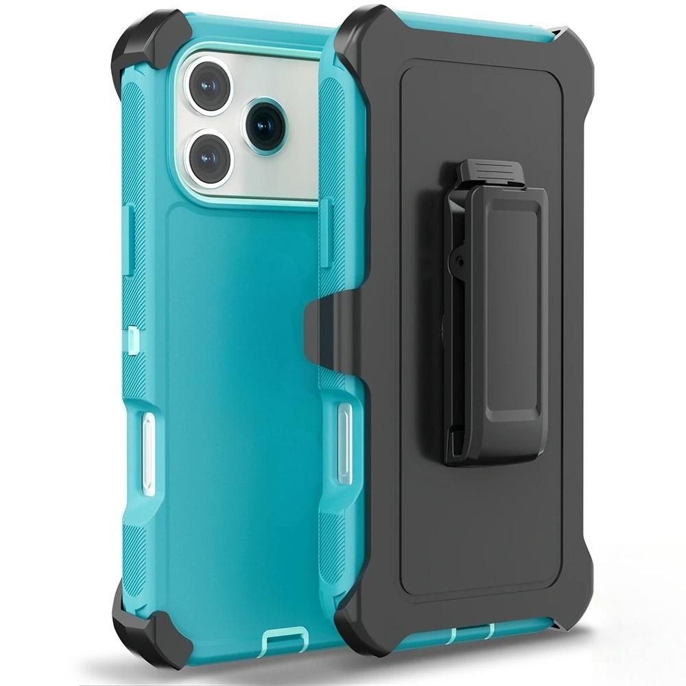 Heavy Duty Hybrid 3IN1 Ott Defender Case For iPhone 17 16 15 14 Plus 13 12 Pro Max Air 17e 16e Shockproof PC Cover With Clip