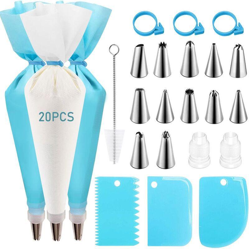 43-Piece Cake Decorating Set With Stainless Steel Tips TPU Piping Bags Scraper Buttercream Frosting
