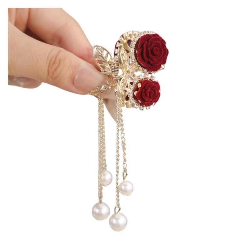 

Элегантный металлический зажим-краб для волос на свадьбу, для традиционных мероприятий. Надежно держит, удобная заколка с кисточками