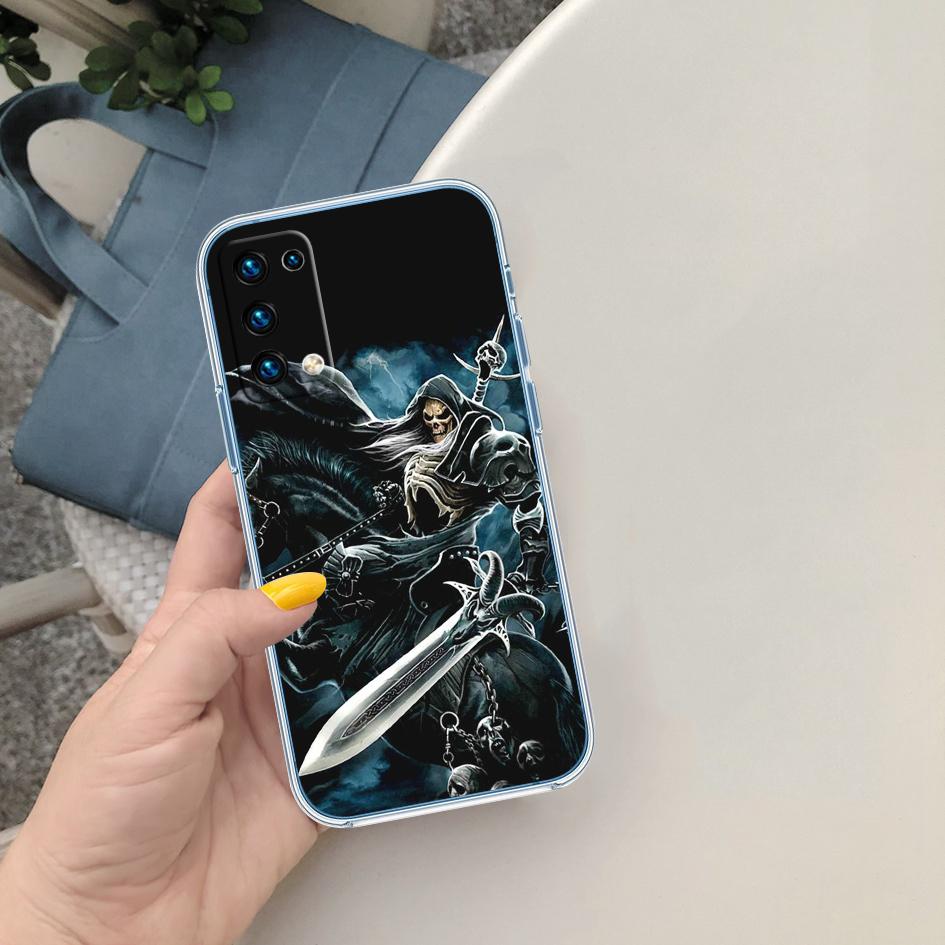 BF97 Skeleton Skull Grim Reaper Case for Motorola Moto E13 E15 E20 E22 E22S E30 E32 E40 E7 G Plus Power Play Stylus G22 G14