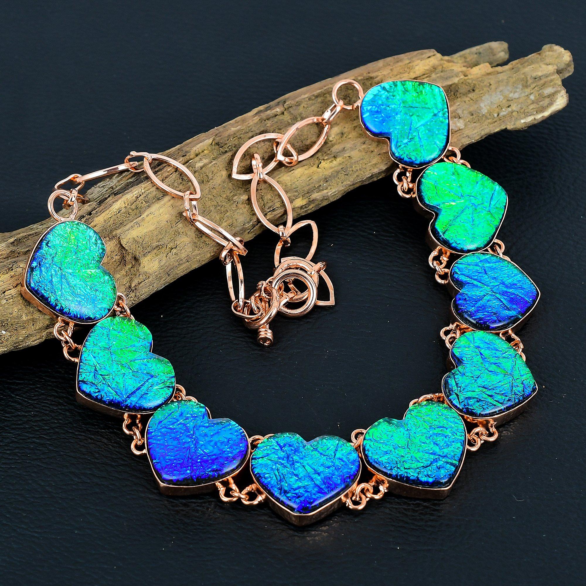 

Green Triplet Opal 999 Copper Wire Wrapped Necklace, Handmade Gemstone Necklace Jewelry, Gifts For Wife Brand New Necklace