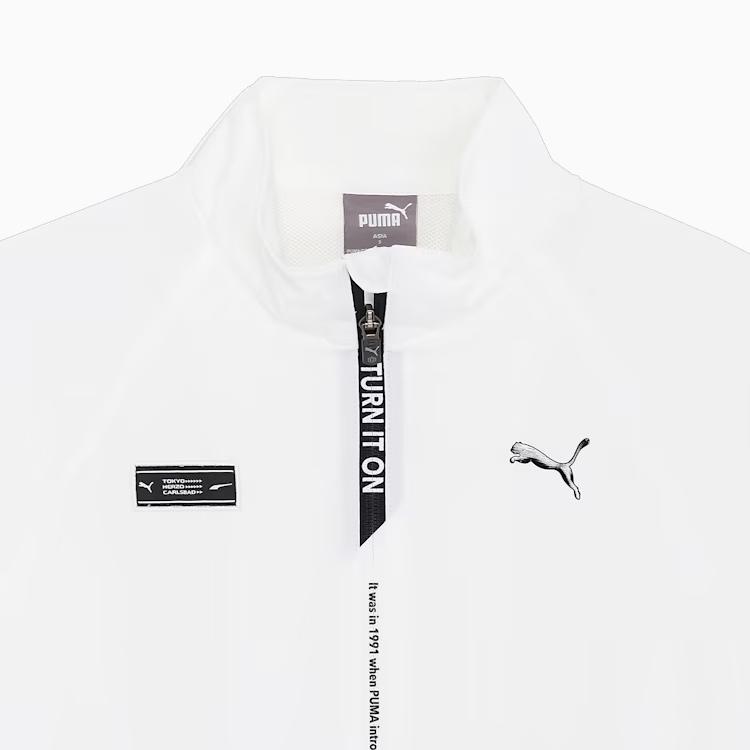 Puma Logo Zip Collar Long Sleeve Jacket Men Jackets White 624901-03