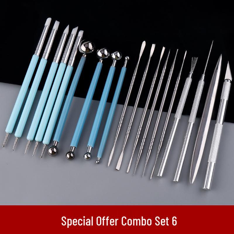 Stainless Steel Clay Sculpture Tool Set: Spatula & Eye Knife