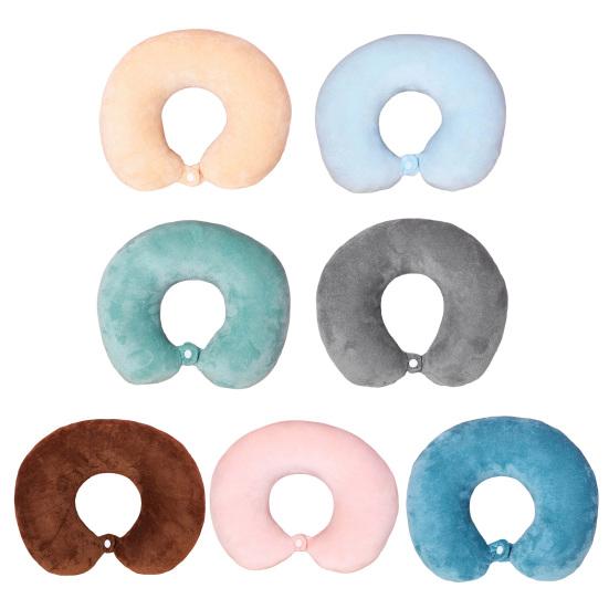 U Shaped Neck Pillow, Solid Color Travel Pillow, Breathable Neck Support Pillow, Portable Headrest for Travel Office Home Planes Trains Self-Driving