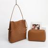Large Capacity Woven Leather Tote Bag Women Stylish Shoulder Urban Chic Daily Use Soft Structure Multiple Colors