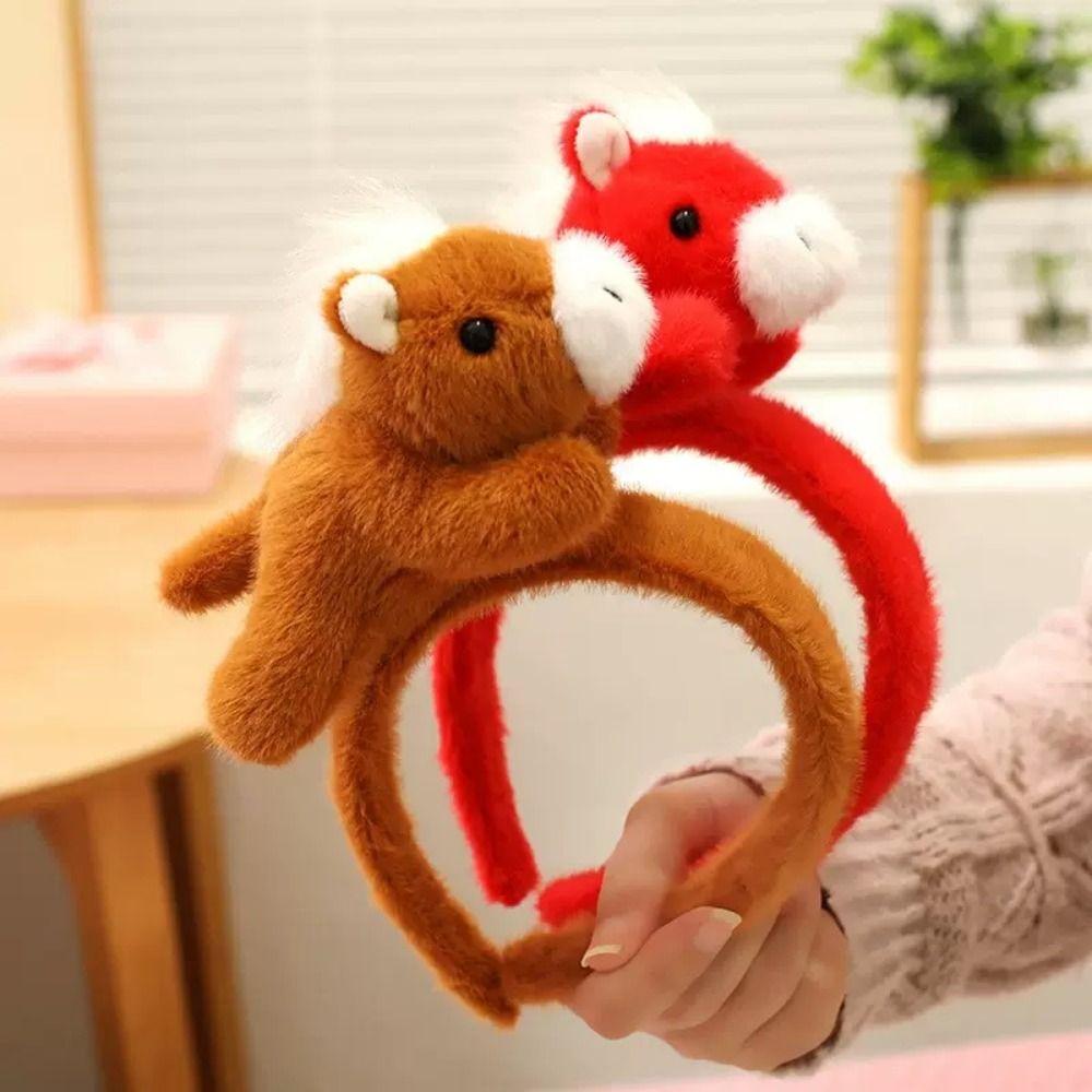 Pony Horse Hair Hoop Mascot New Year Headpiece Creative 2026 New Year Headband Children