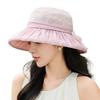 New bow seersucker sun hat children spring and summer big brim foldable sunscreen thin mesh hat