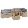 Garden Sofa Set with Storage 7 Pcs Beige Poly Rattan