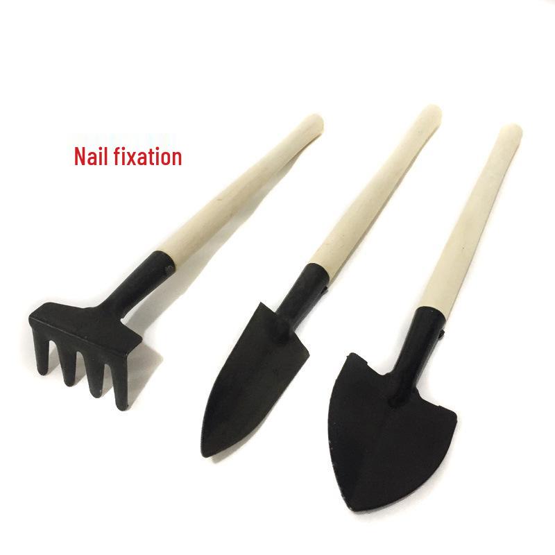 Mini Garden Tool Set: Reinforced Wooden Handle Shovel, Rake, & Spade for Planting