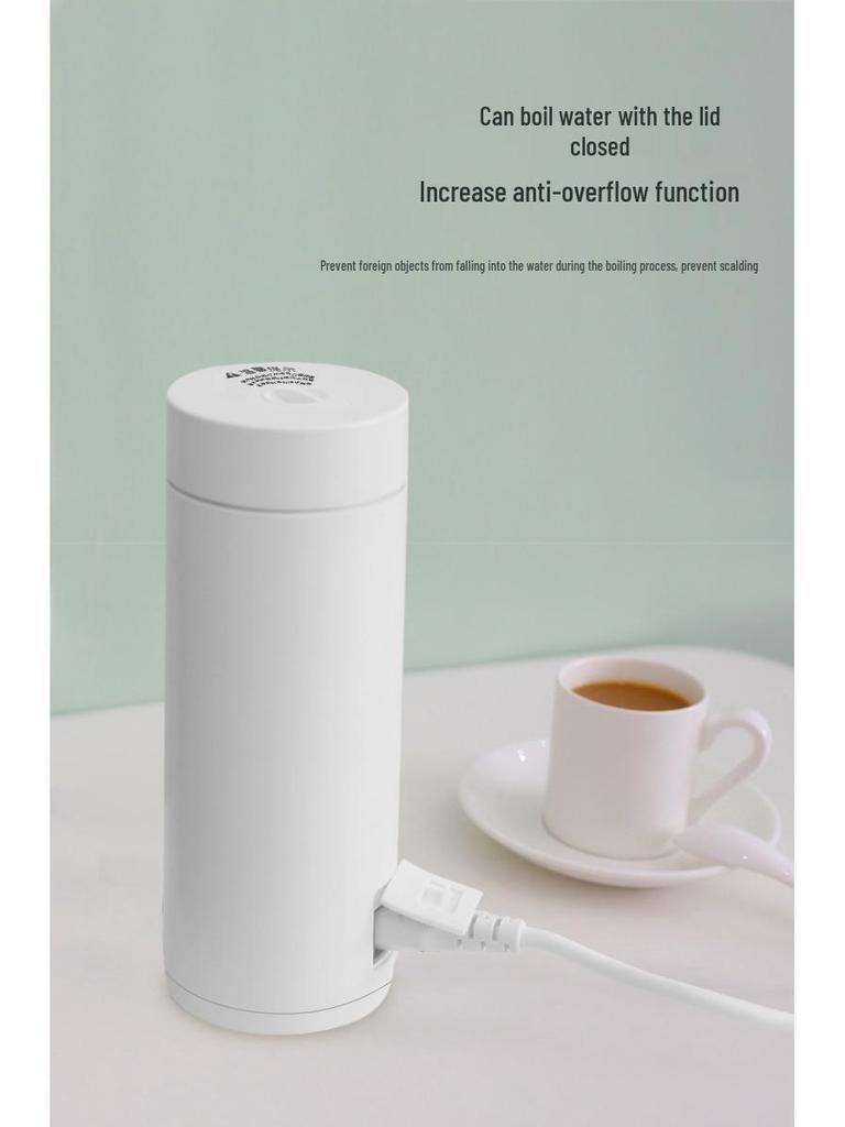 Compact Electric Heating Thermos Cup: Portable Mini Water Boiler for Students & Travel