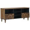 TV Stand with Shelf Brown 100 X 33.5 X 46 Cm Solid Mango Wood