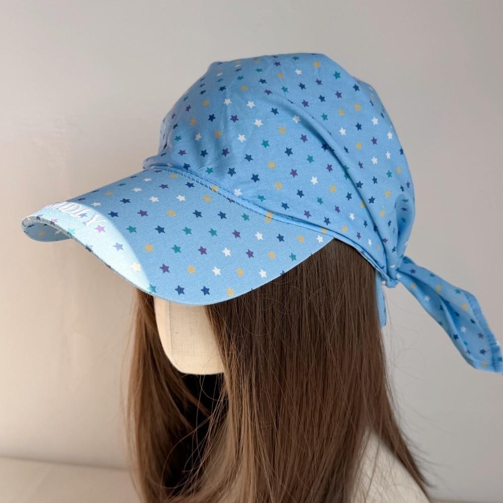 Star Printed Sun Baseball Cap Adjustable Turban Hat New Polka Dot Headscarf Cap Outdoor синий