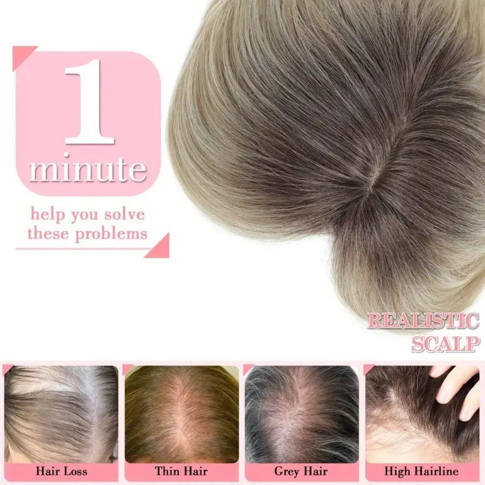 Topper Capelli con Frangia Ombré Chiusura Superiore Parrucca Aumenta Volume Capelli