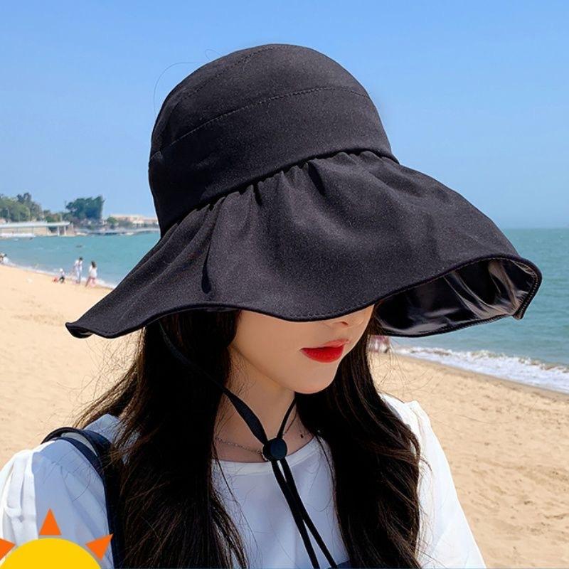 New visor empty top Internet celebrity outdoor vinyl summer sun protection hat UV protection breathable sun hat big brim
