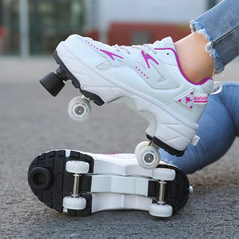 Adult Four-wheel Deformed Walking Shoes Men's and Women's Roller Skates Children's Skates Boys' and Girls' Two-wheel Sports Shoes
