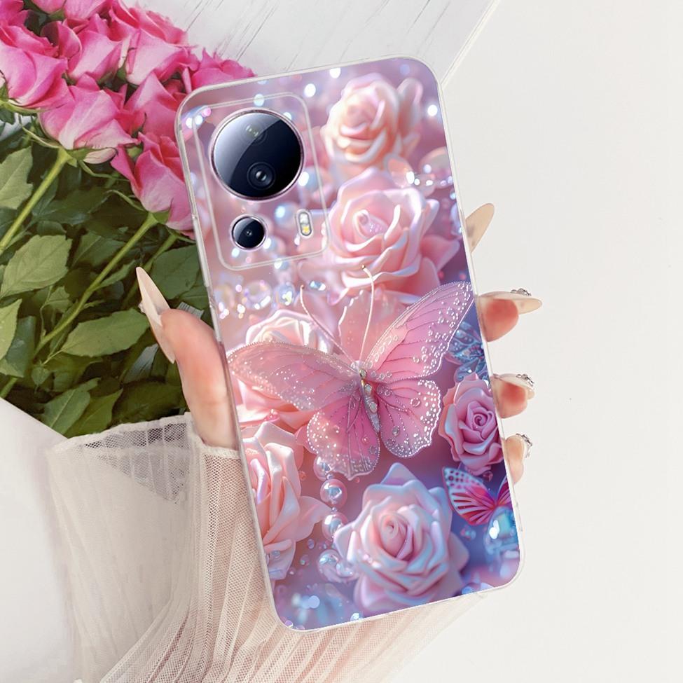 For Xiaomi Civi 2 Clear Case Aesthetic Luxury Cute Fashion Butterfly Funny Painted Funda For Xiaomi Civi2 Casing 2209129SC