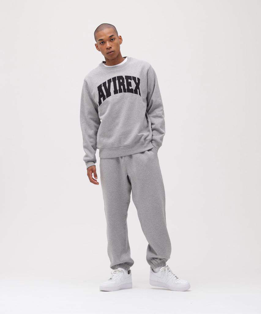 AVIREX CREW NECK L/S SWEAT LOGO 783-3932003 Men's L 382 Oxford