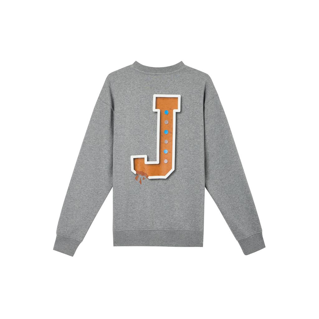 Air Jordan Klassisches Jumpman-Logo Print Fleece-gefüttertes Rundhals-Pullover-Sweatshirt Herren Sweatshirt Carbon-Heidegrau FD0594-091