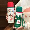 New Christmas Stainless Steel Cartoon Straw Thermos Cup Cute Children's Portable Water Cup Gift