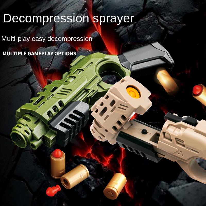 Pistol Shell Throwing Continuous Firing Blowback Soft Bullet Gun Soft Bullet Toy Shooting Weapons for Kids Birthday Gift