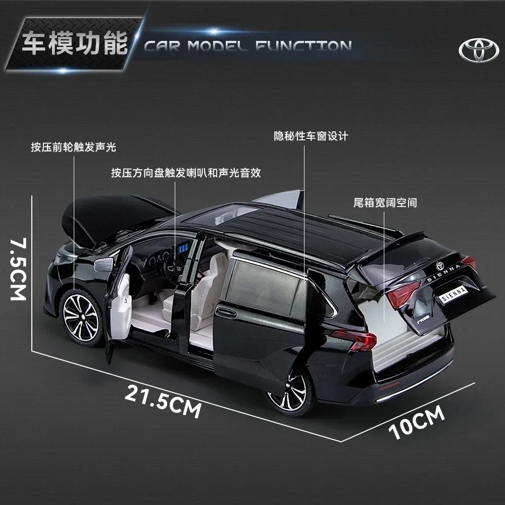 lqbn4 1:24 Toyota Sienna MPV Van Alloy Diecasts & Toy Vehicles Metal Toy Car Model Sound And Light Collection Kids Toy H4