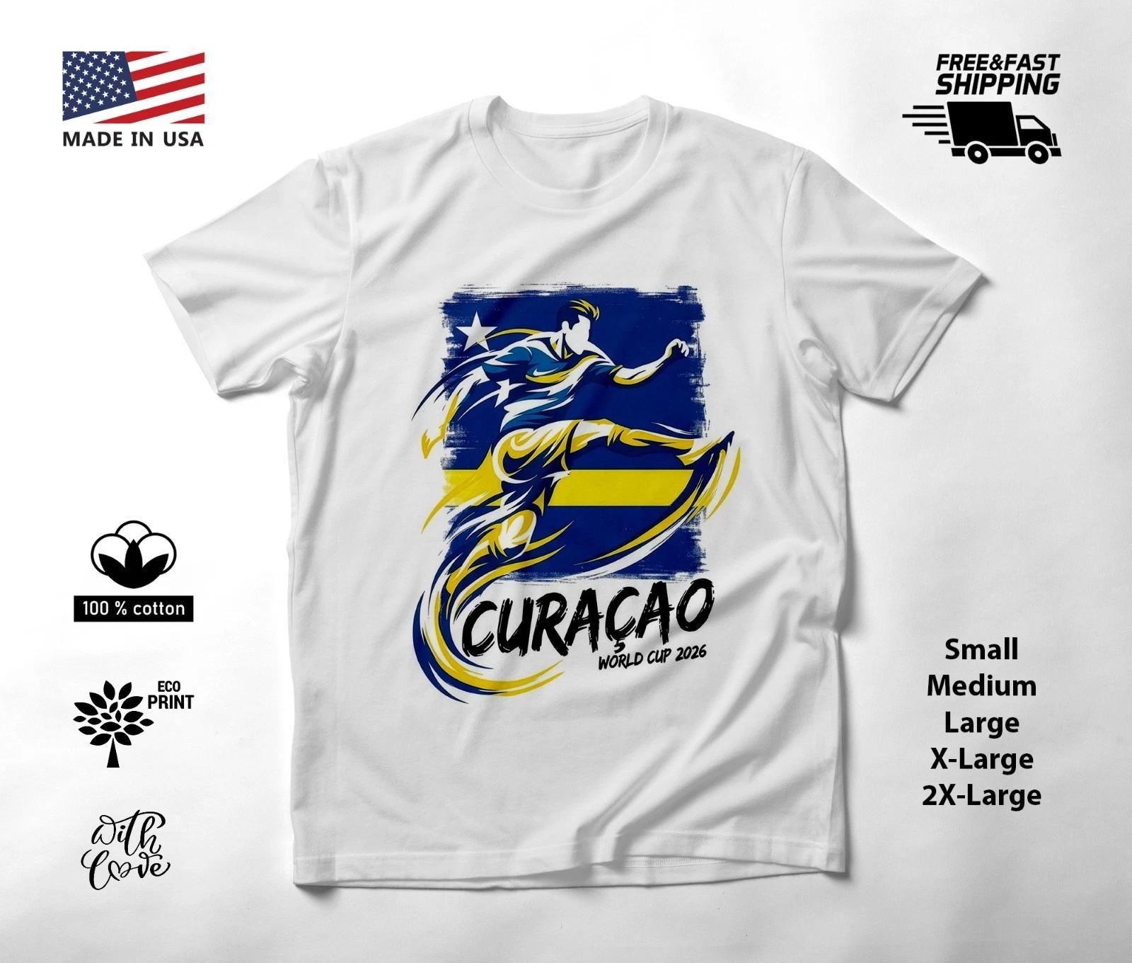 CURACAO - NEW World Cup 2026 Football Soccer Fans T-Shirt Tee Shirt XXXXL