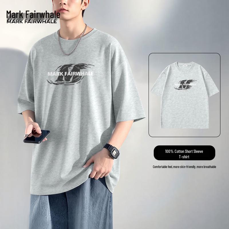 Mark Fairwhale Men s American Fashion Cotton Short-Sleeve T-Shirt 5XL
