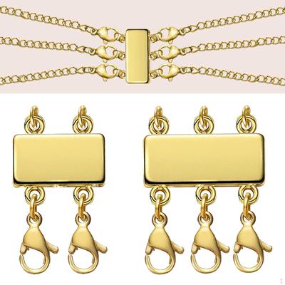 2x Necklace Layering Clasp Smooth Surface Easily Open and Take Off Connector