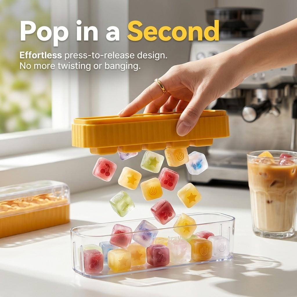 1/2/3pcs Mini 5 Grids Plastic Ice Mold With Lid Reusable Ice Cube Tray Drink Whisky Ice Coolers Ice Cube Maker Kitchne Bar Tools