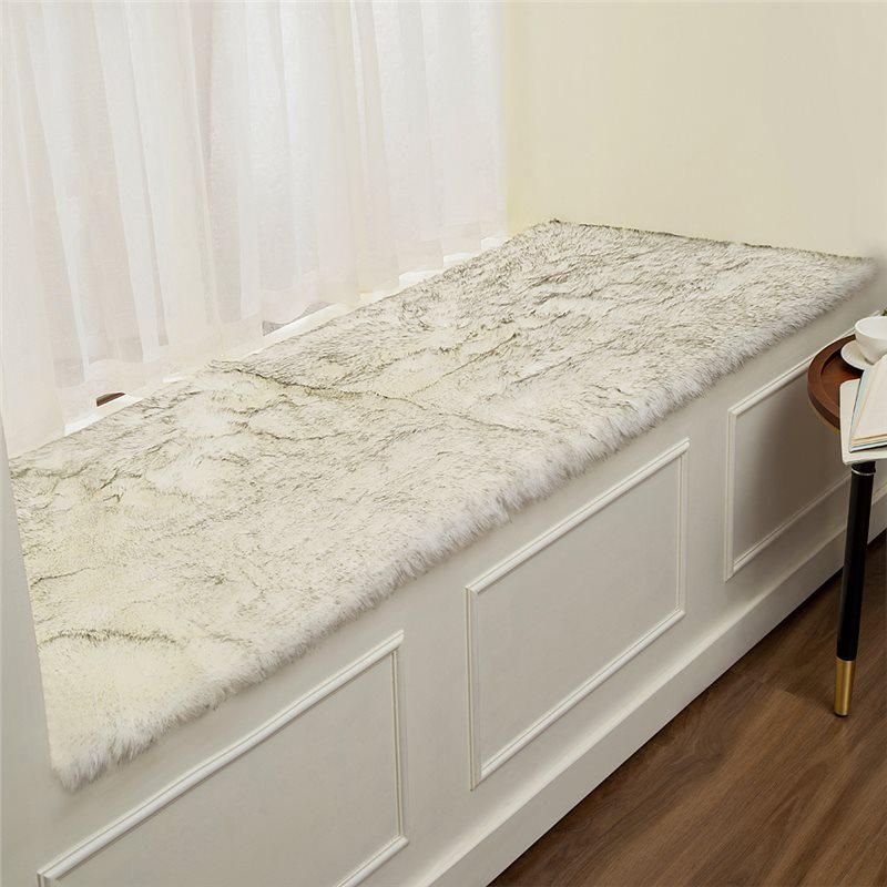 Nordic Faux Wool Plush Window Cushion & Blanket Mat for Bedroom or Balcony
