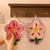 New Flower Shape Hand Towel Super Absorbent Cleaning Cloth Bathroom Kitchen Hanging Hand Wipe Thicken Handkerchief Dishcloth LIJ