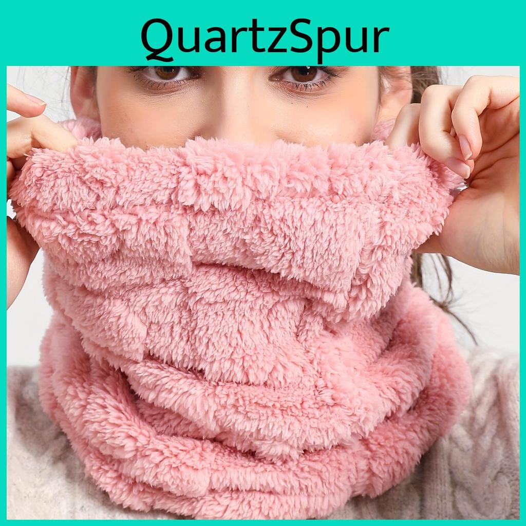 Fur Faux Scarf Infinity Plush Solid Color Soft Neck Gaiter Cute Plain Coldproof Neck Warmer Ski Mask For Women Daily Uses Winter Outdoor