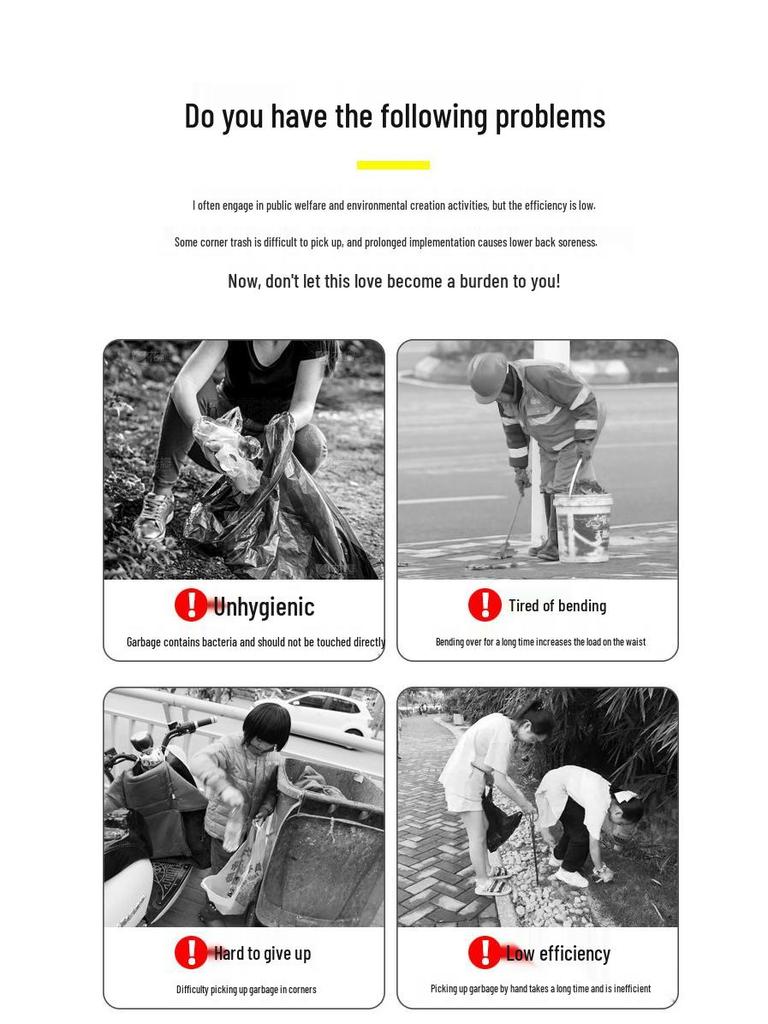 Aluminum Alloy Folding Trash Grabber: Durable Reacher for Household and Sanitation Use