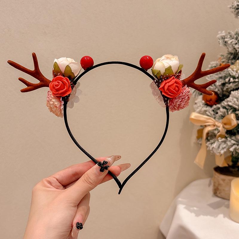 Children's Christmas Reindeer Headband - Cute Holiday Hair Accessory for Photos