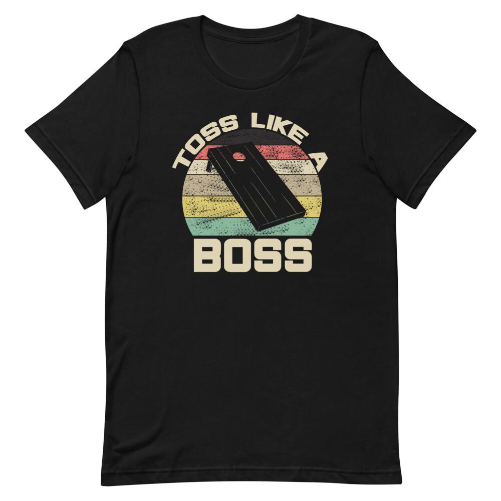 Toss Like a Boss T-Shirt Funny Cornhole Shirt Corn Hole Gifts 3XL
