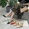 Women's Fashion Sexy 2025 New Buckle Rivet Decorated Pointed High Heels Dress Dating Wedding Banquet Party Stiletto High Heels