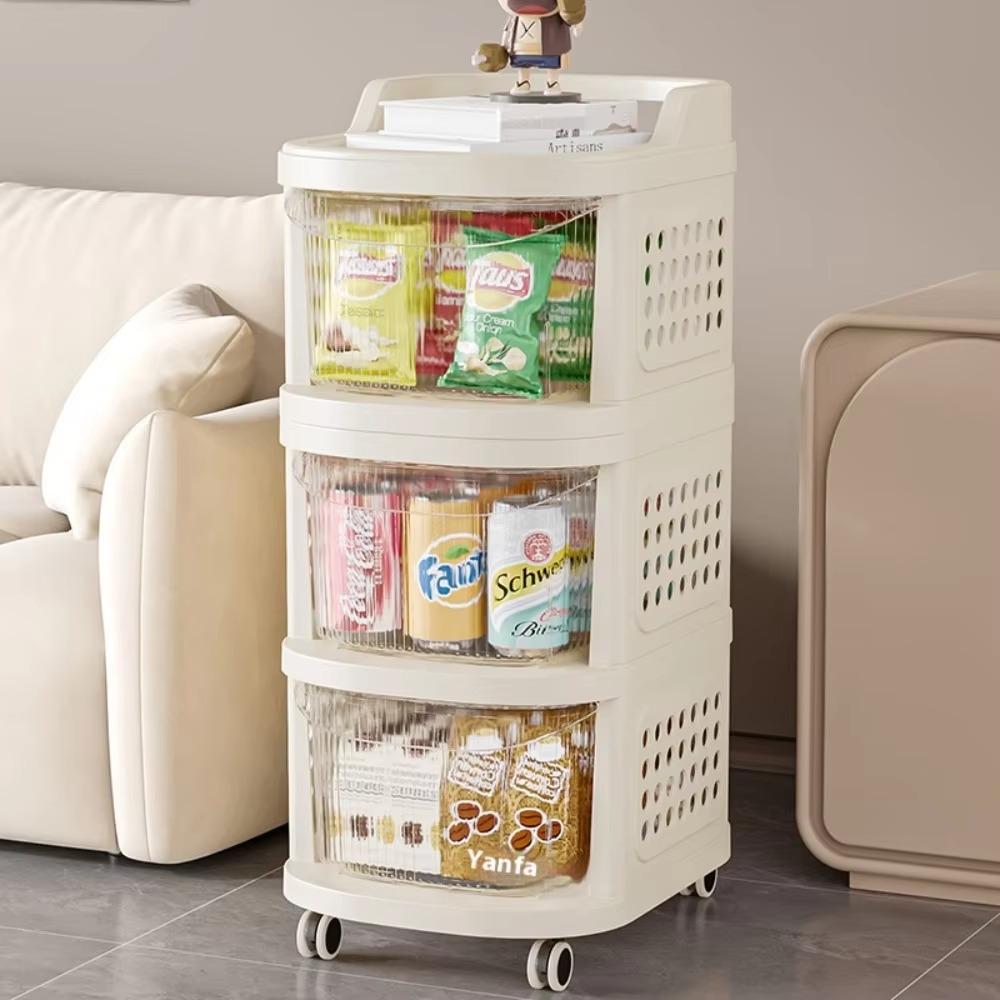 Snack Cabinet Cart Trolley Multi-Layer Snack Cabinet Cart Movable Bookshelf Rolling Drawer Storage Cabinets Drawer-Type Trolley
