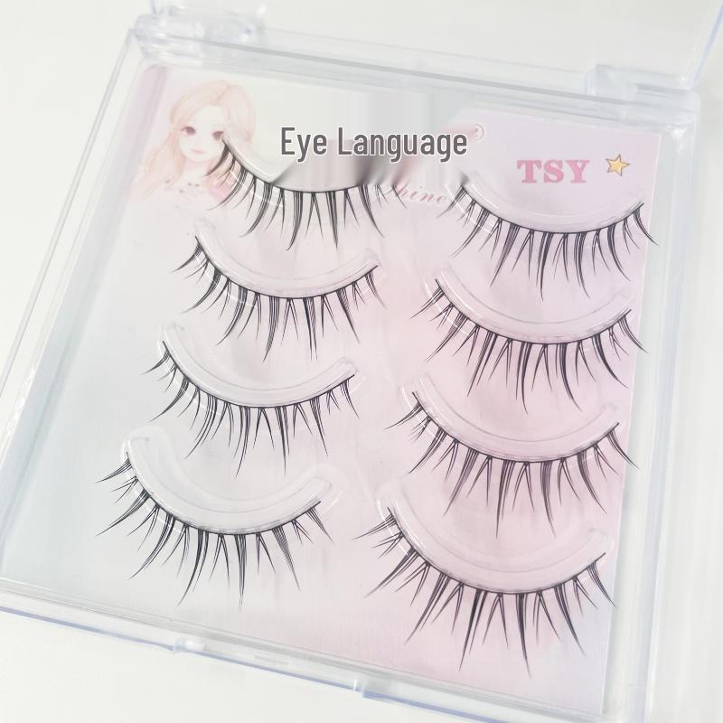 

Cartoon Style Synthetic Fiber Eyelashes: 4 Pairs of Natural-Looking False Lashes for Beginners