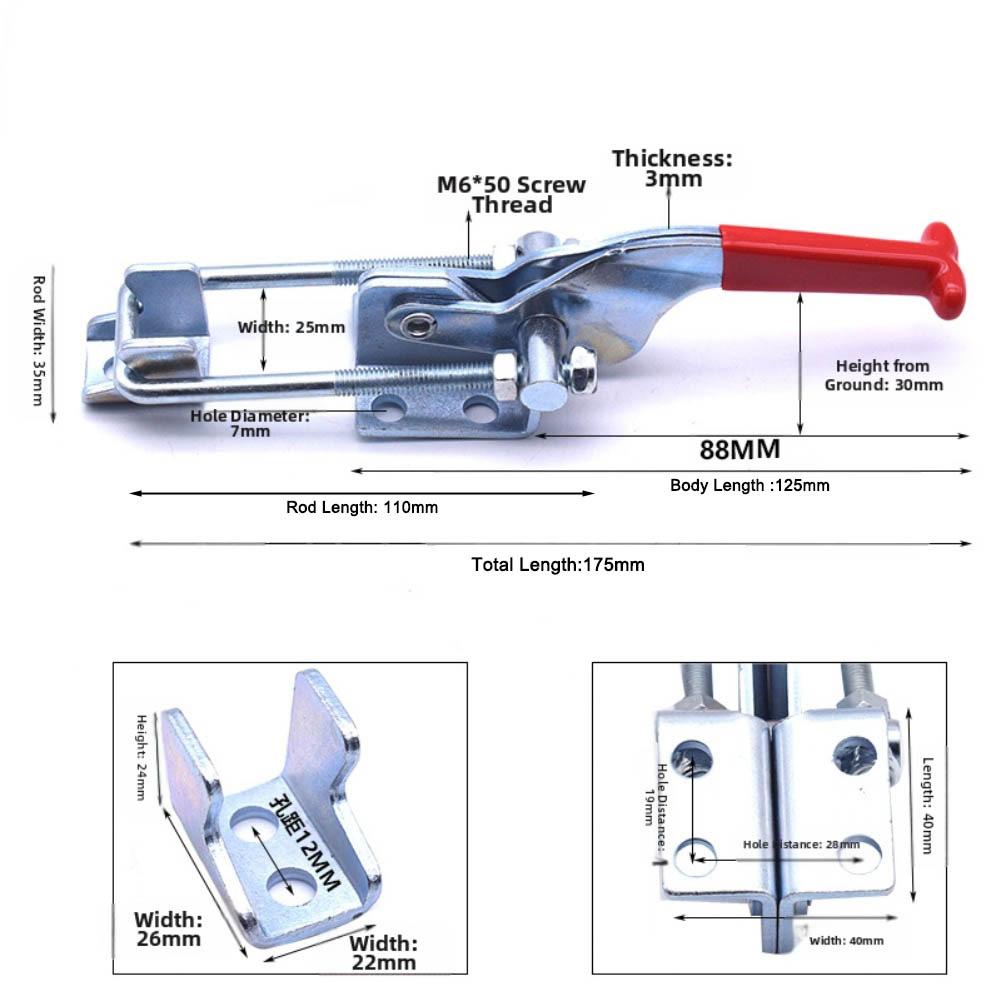 4pcs Toggle Rod Tensioner Door Bolt Clip Accessories Adjustable Spring Lock For Doors Machinery Automotive Components