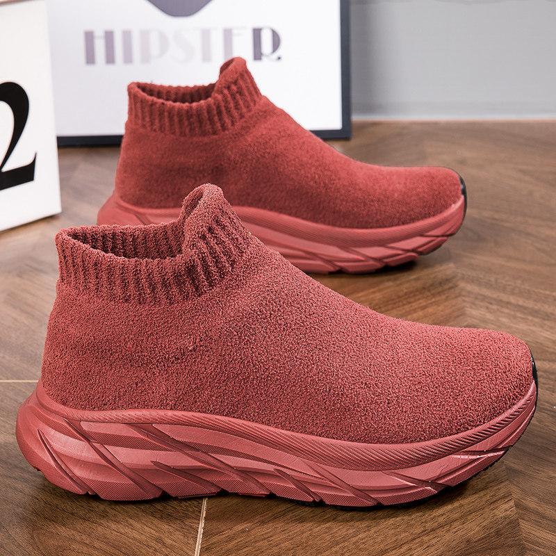 Autumn and winter new shoes large size platform socks shoes travel velvet warm casual sports shoes cotton shoes