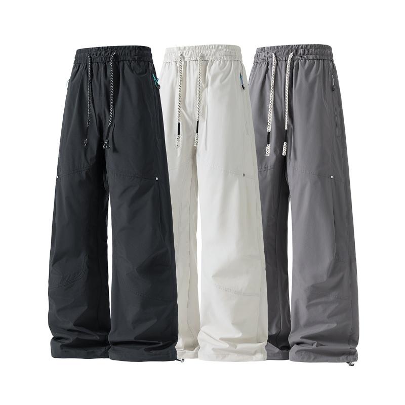 Casual pants, straight pants, men's versatile casual pants, men's solid color overalls, loose casual pants, men