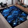 Vintage Blue Rose Design Living Room Rug, Soft Comfortable Absorbent Mat, Ideal for Entryway, Game Room, Living Room, Office