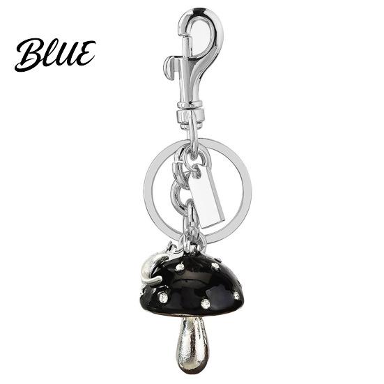 Bag Pendant Keychain Rhinestones Inlaid Mushroom Shape Key Holder Lobster