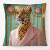 Fashion Chic Floral Animals Posters Cushion Cover Tiger Leopard Highland Cow Cockatoo Cat Dog Print Pillow Case
