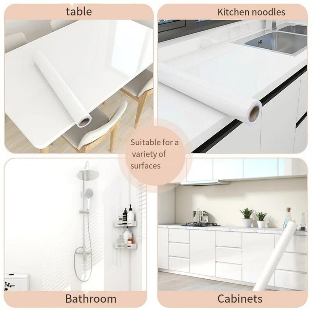 Marble Glossy Self-Adhesive Wallpaper Waterproof Home Decor Stickers for Dining Table Cabinet - Wear-Resistant Wall papers