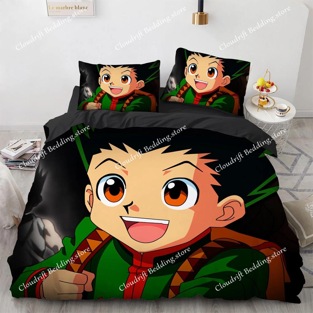 3D Print Fashion Anime Hunter X Hunter Bedding Set Boys Girls Twin Queen Full Size Duvet Cover Pillowcase Bed Adult Bedroom