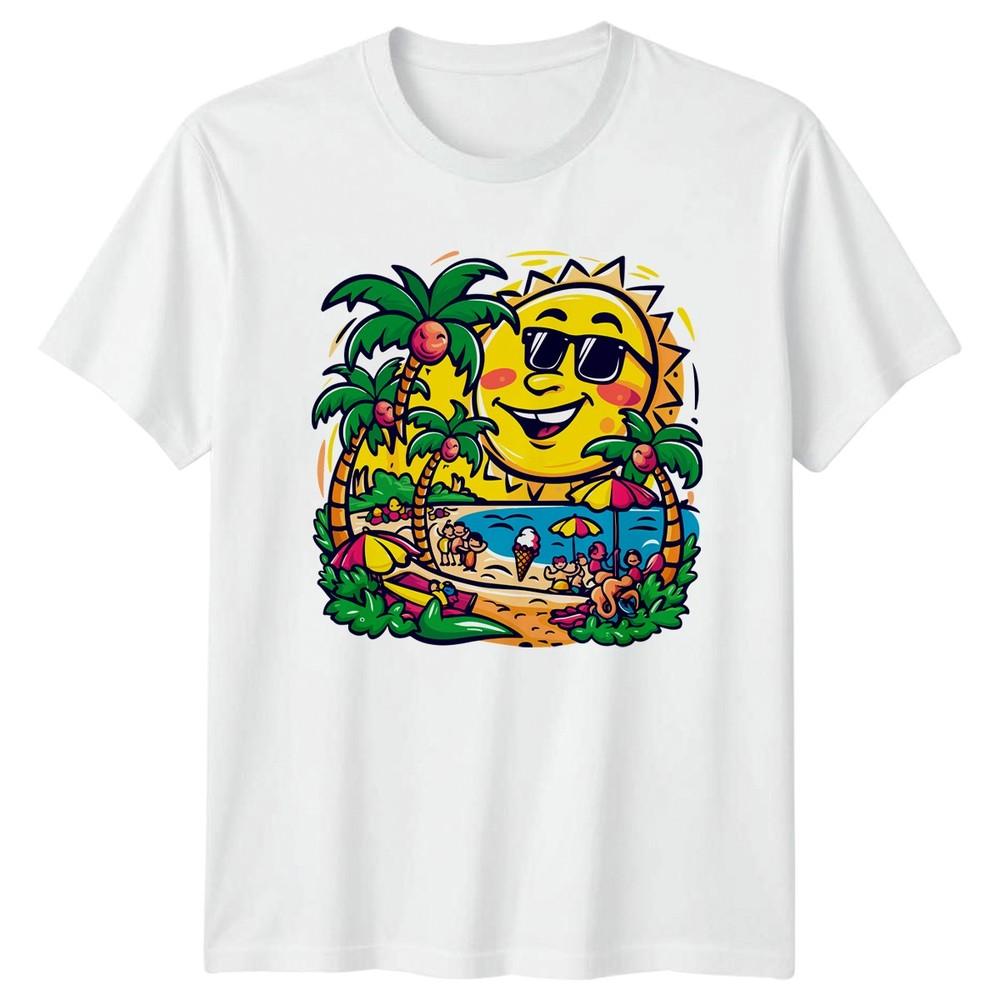 Hello Summer Fun Beach Vacation TShirt Beach Tropical Summer Birthday Gift S
