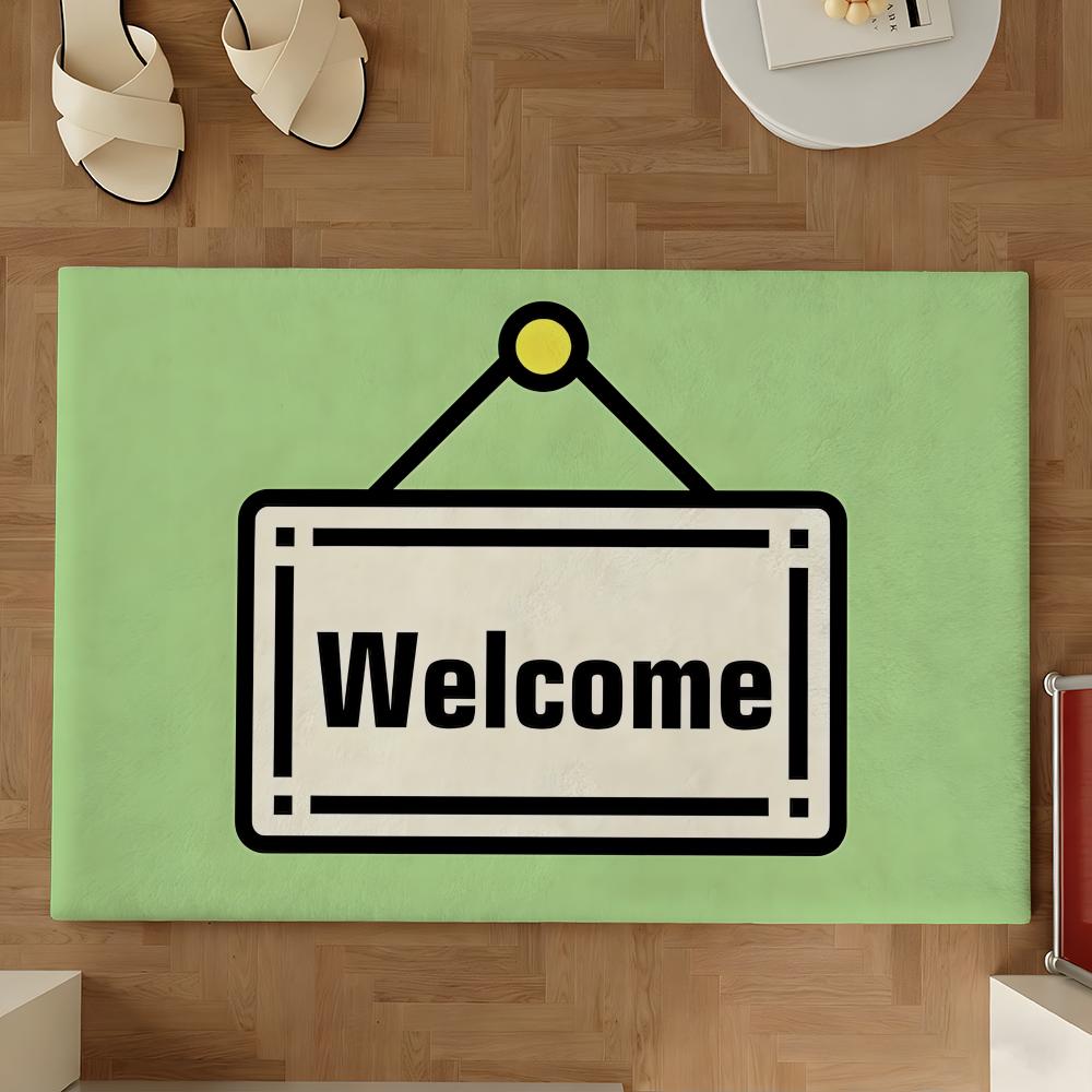 Welcome COOL Floor Mat Soft Flannel Rug Non-Slip Absorbent Mat For Bathroom Bedroom Home Decor