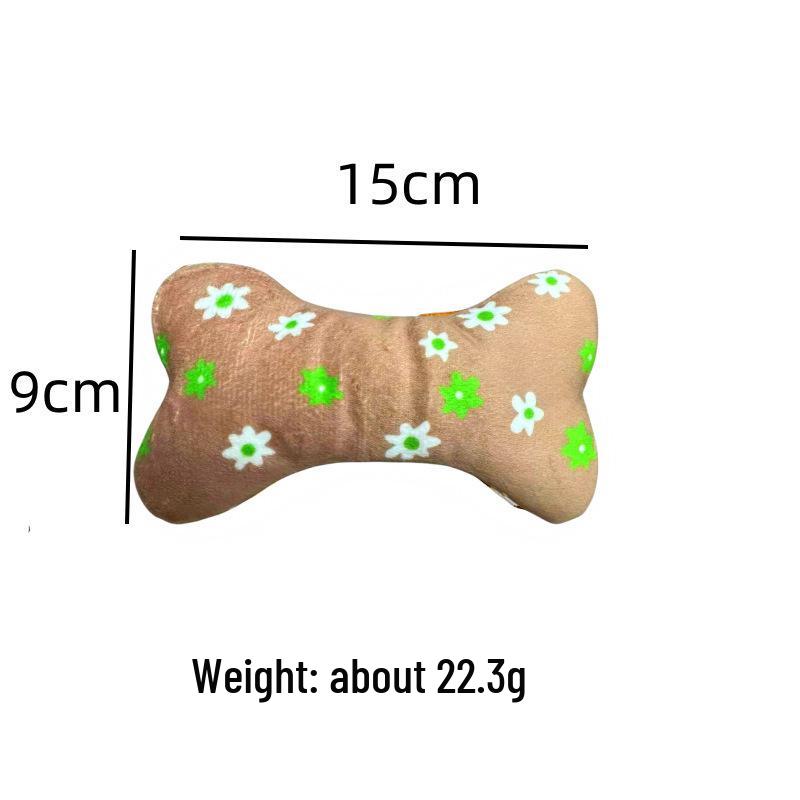 Durable Plush Chewy Squeaky Dog Bone Toy for Small & Medium Dogs 